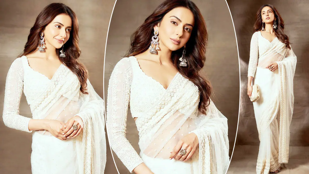 exposed in transparent dress hot photos rakul