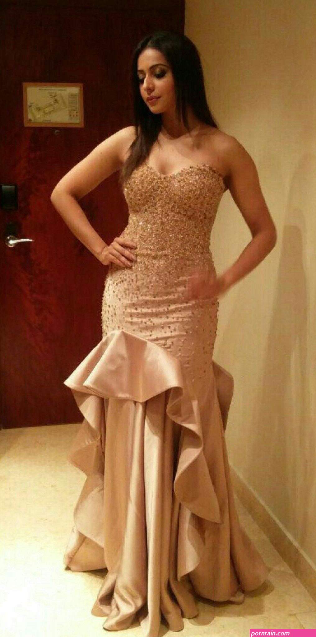 exposed in transparent dress hot photos rakul