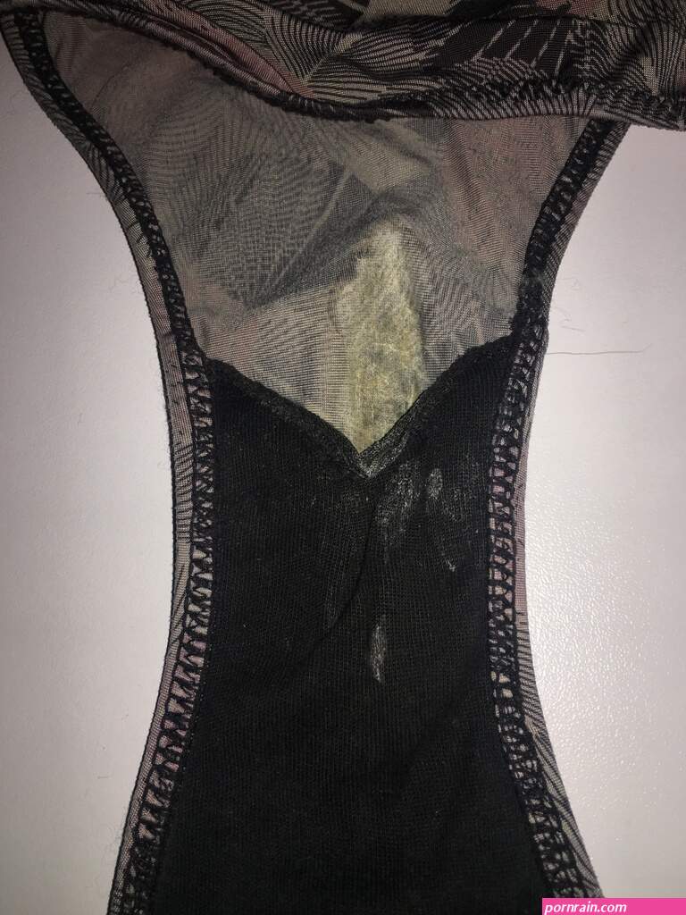 wet black panty in cum