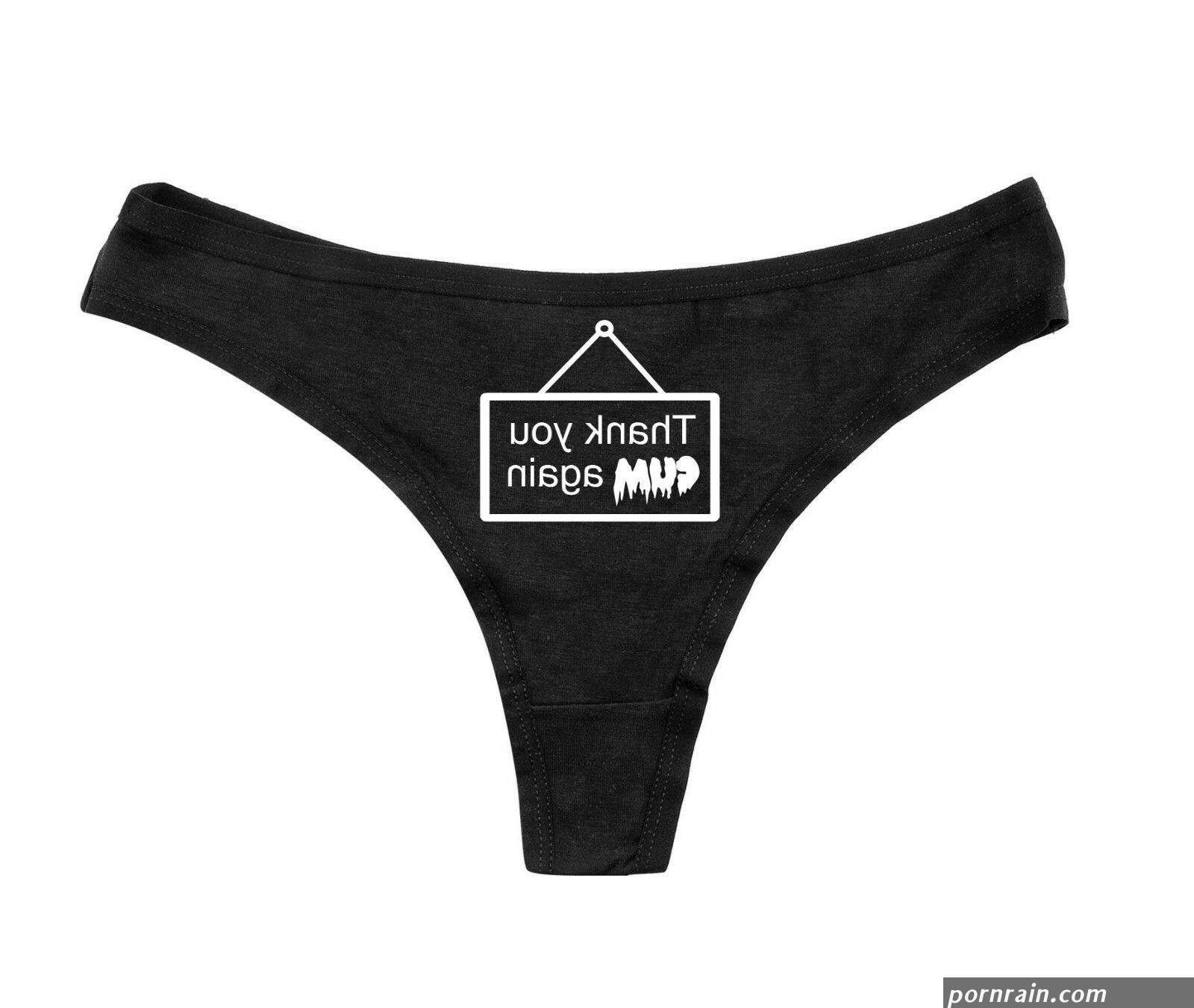 wet black panty in cum
