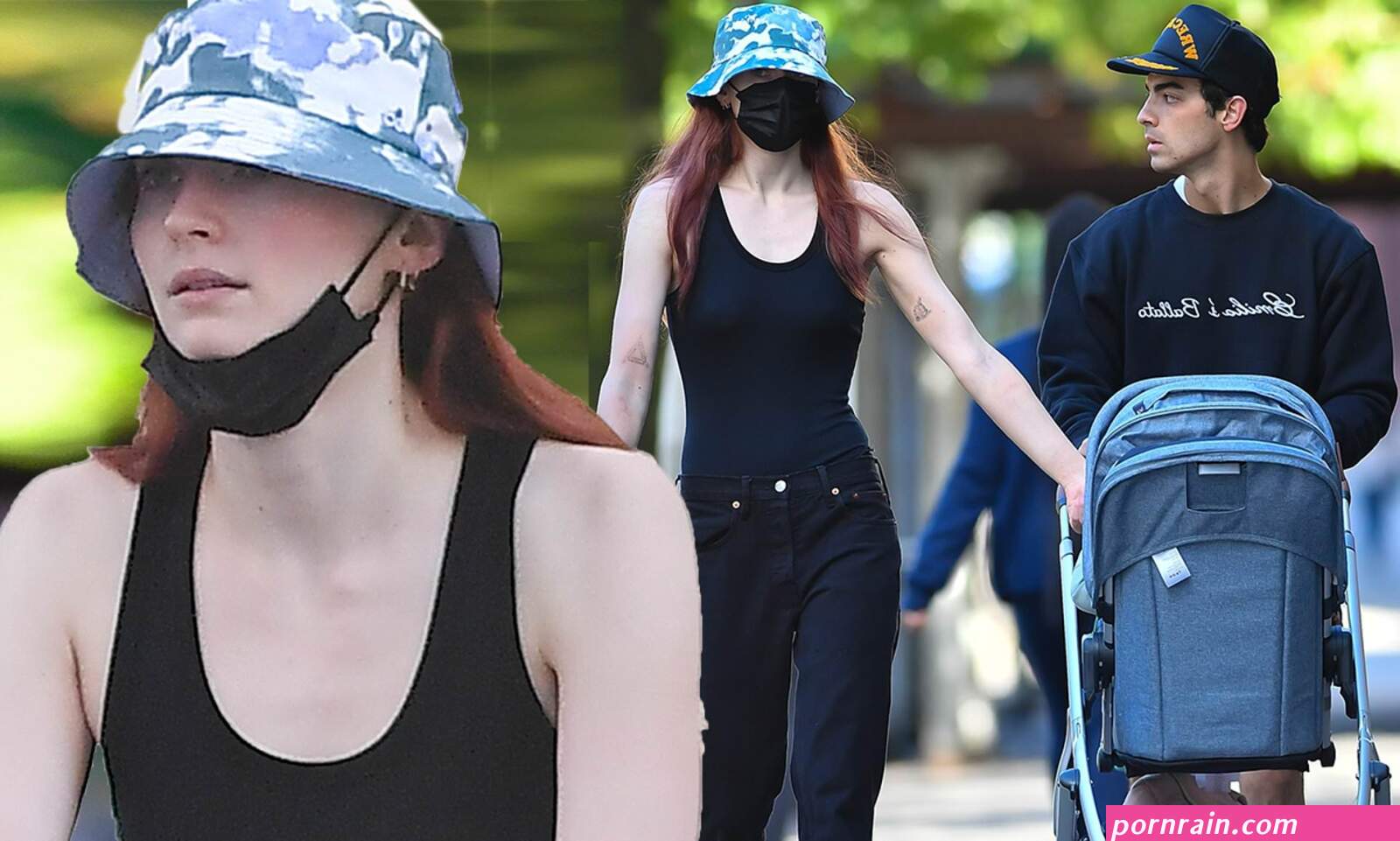 sophie turner joe jonas walk around by the hudson river in nyc