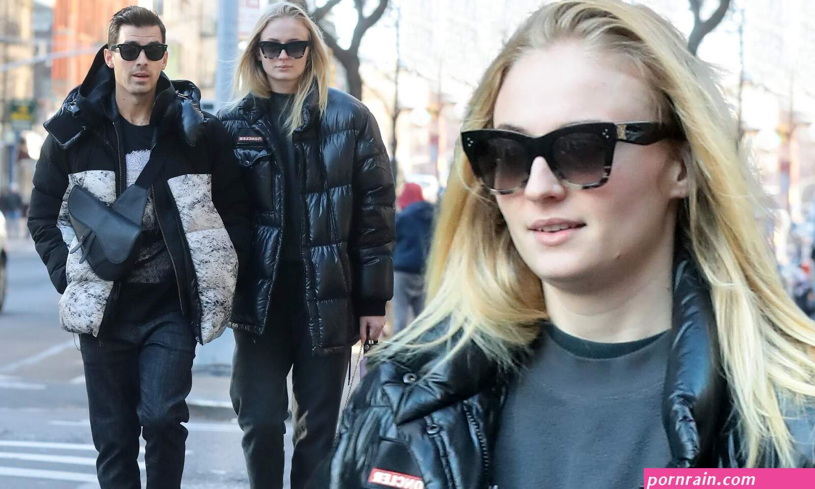 sophie turner joe jonas walk around by the hudson river in nyc