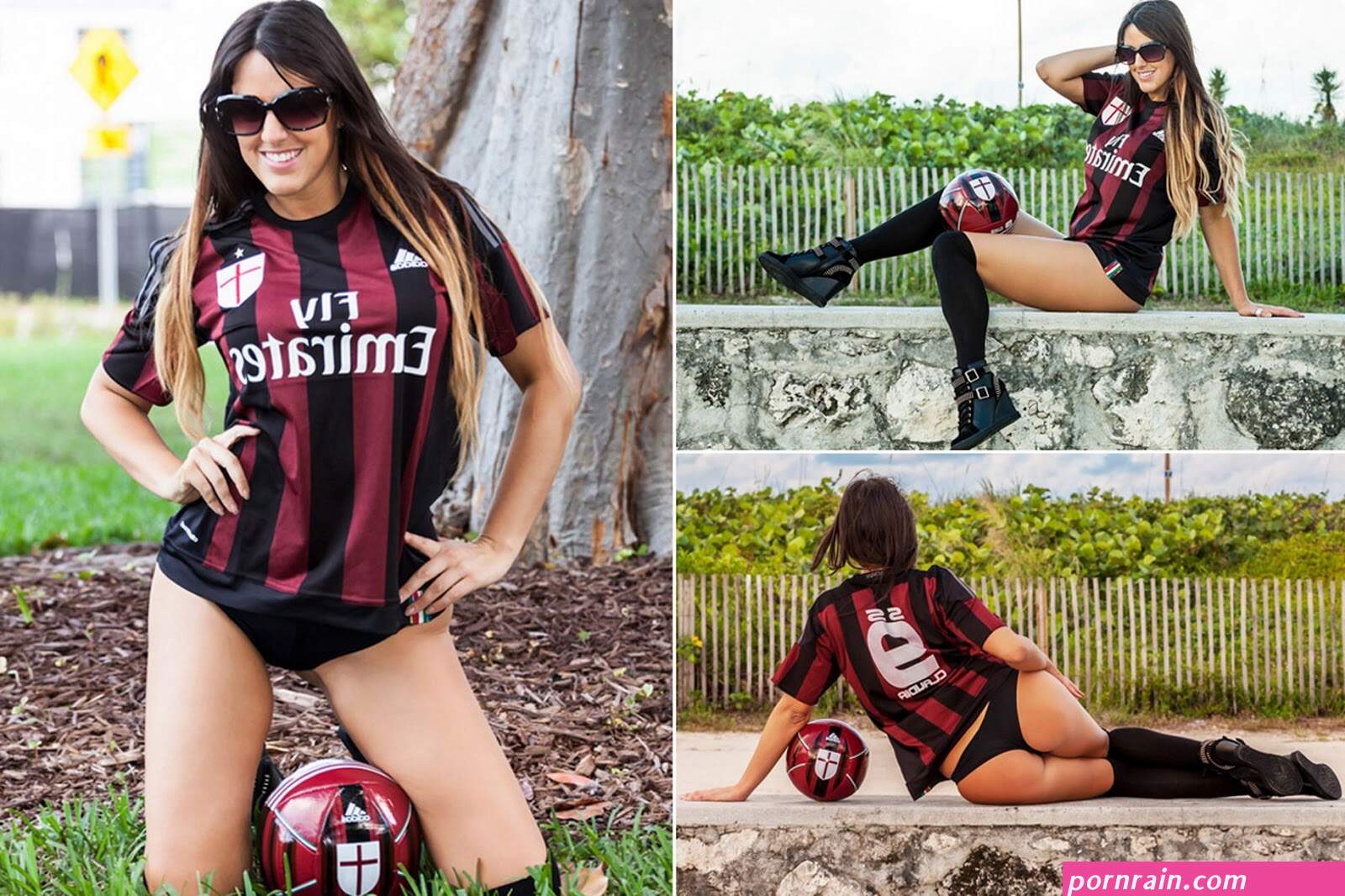 claudia romani gets one with nature in her black dress