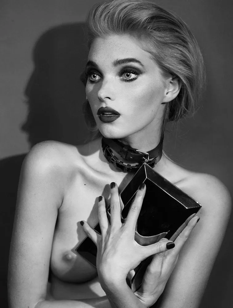 elsa hosk sexy topless vogue