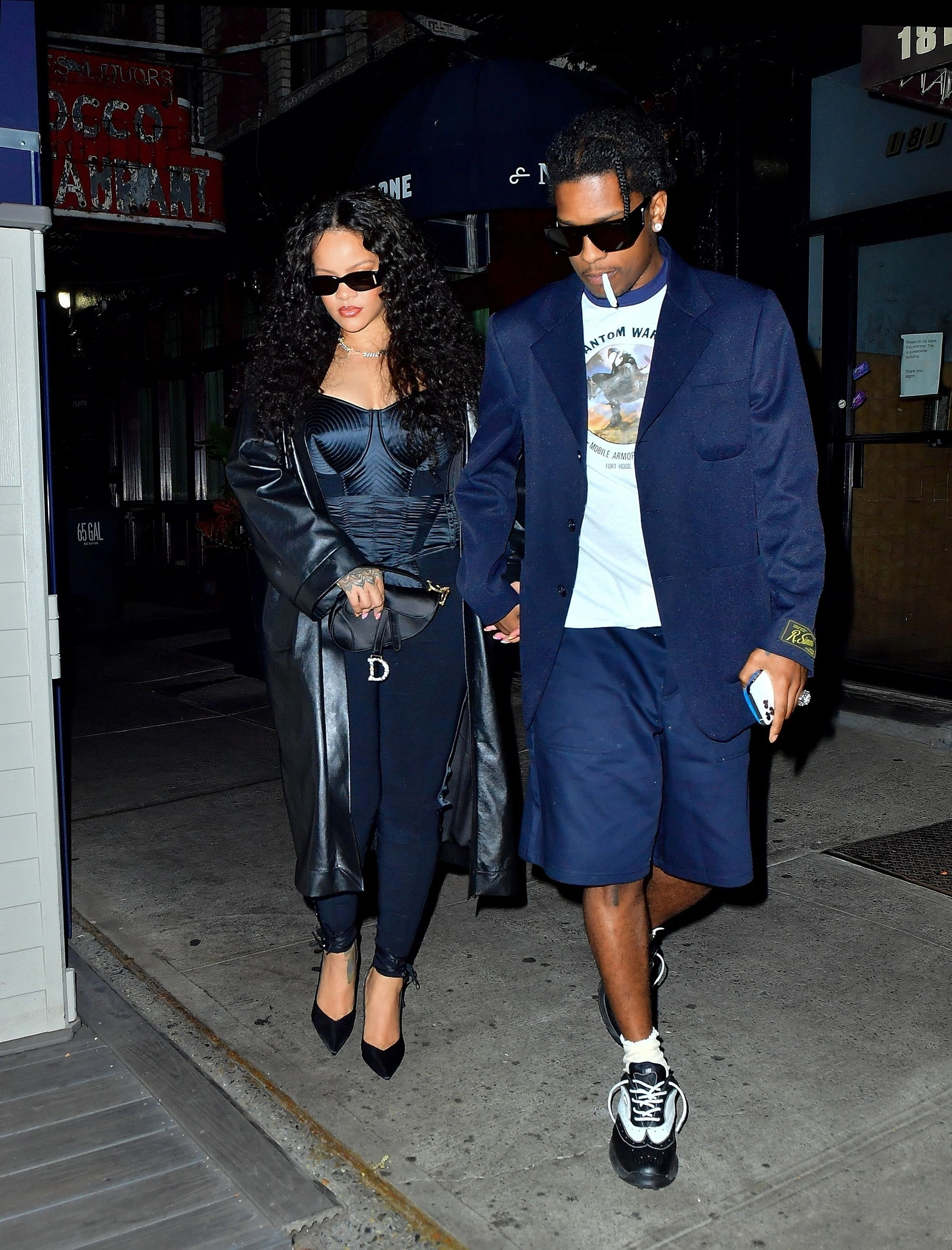 leggy rihanna brings her nostalgic style to dinner as she rocks a bold pixie cut