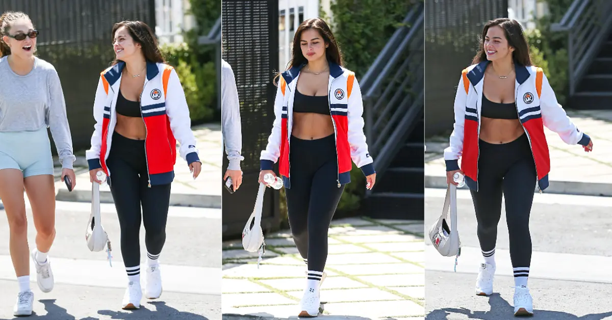 sara sampaio shows off her toned physique attending a pilates class
