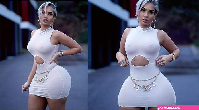 This girl with Women's luxury waist chain over skin tight white dress can boost your heartbeat : BizGlob