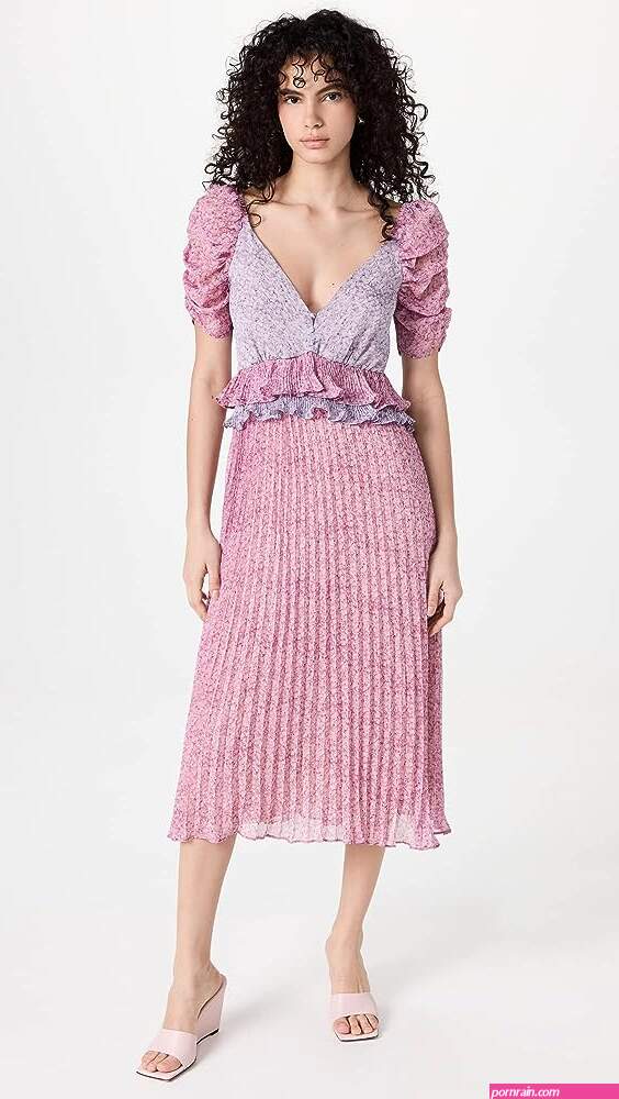En Saison Women's Charlotte Midi Dress, Lilac, Purple, Floral, Pink, S :  Clothing, Shoes & Jewelry