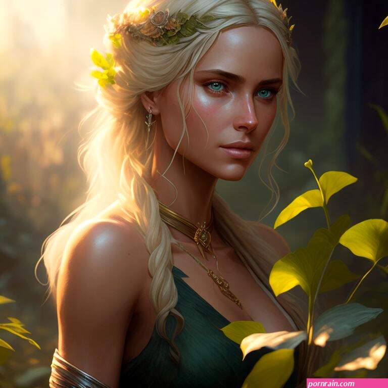 bowed-viper419: A beautiful blonde Goddess gardening as she is poor with green eyes