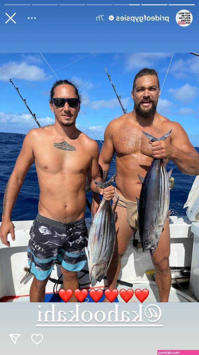 Jason Momoa strips down on fishing trip and catches a big one