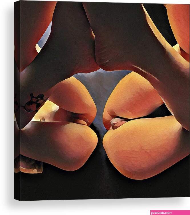 0908s--HB-TR Foot to Foot Butt to Butt Two Women Pose Naked Acrylic Print by Chris Maher
