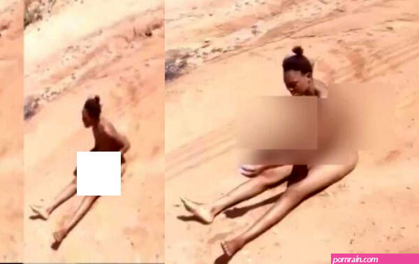 Video: Naked woman drags butt through street to curse her ex