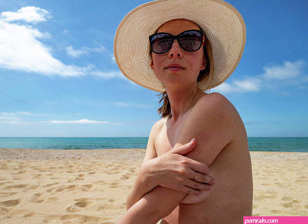 Young Girl On Nude Beach In Spain Poster by Cavan Images