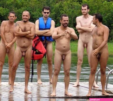 group of guys naked lake