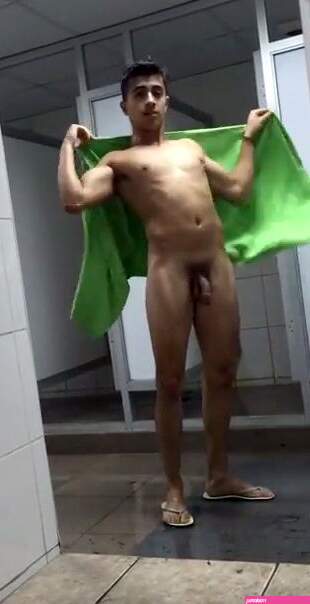 Naked in male locker room