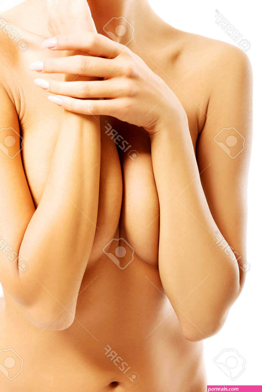 Slim Nude Woman Covering Her Breast Touching Neck. Stock Photo, Picture And  Royalty Free Image. Image 34891847.