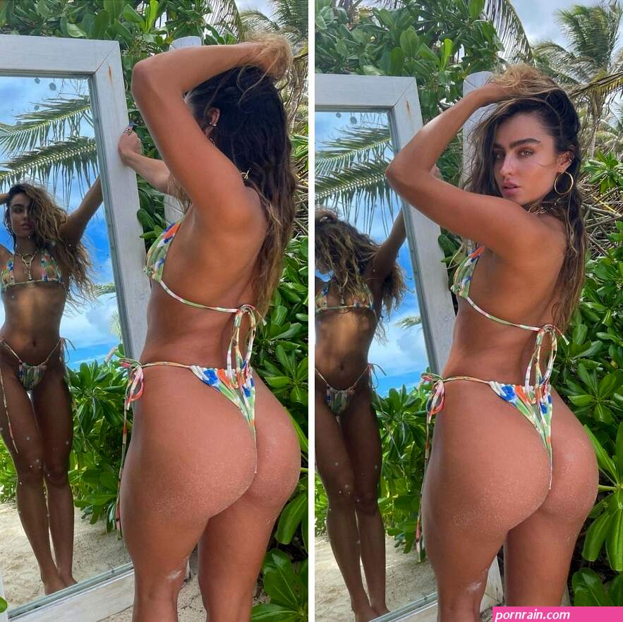 Bootylicious Sommer Ray Dons Floral Print Micro-String Bikini