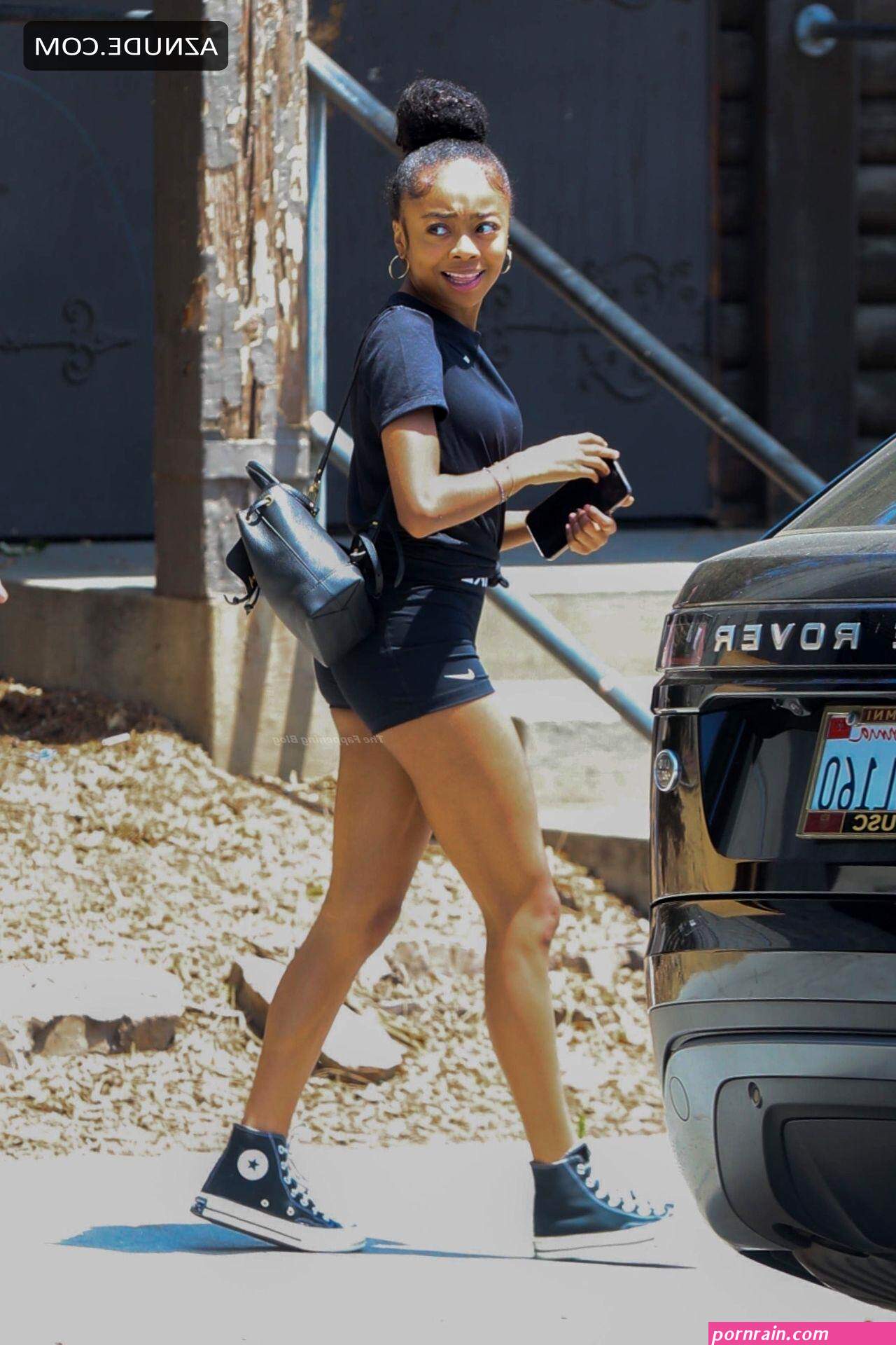 Skai Jackson Sexy Wraps Up A Workout Session