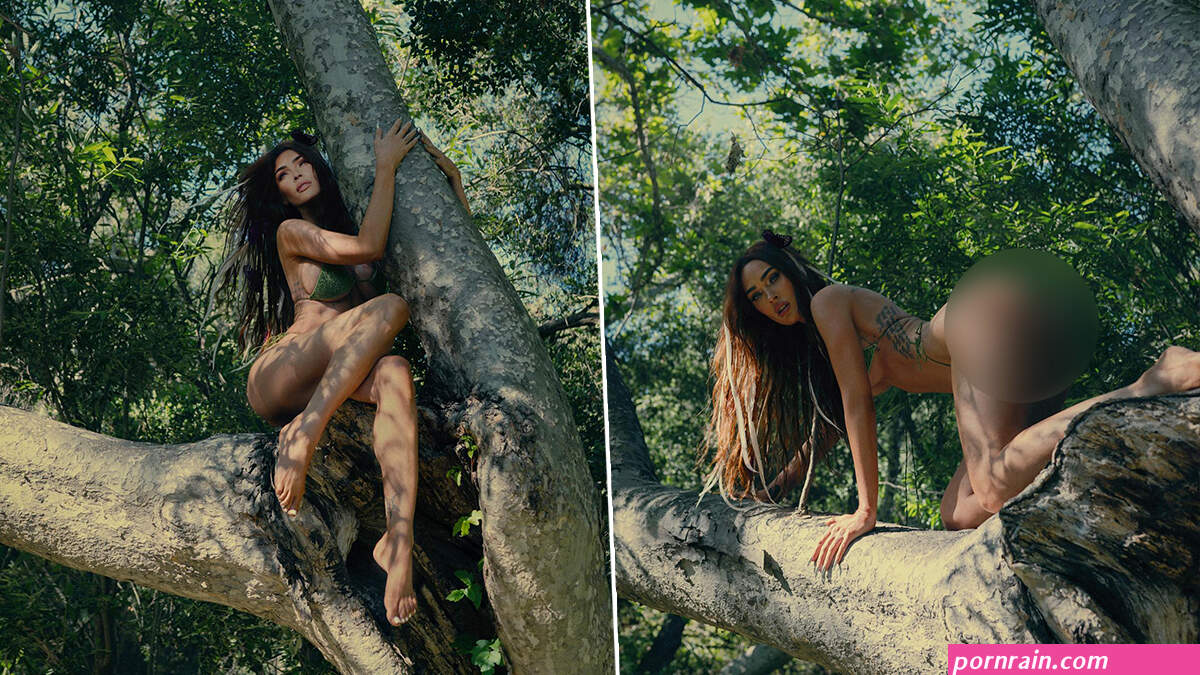 Megan Fox Goes Near-Nude in Her Latest Sexy Photoshoot! Actress Flaunts Her Assets and Poses on a Tree-Branch in a Skimpy Bikini View Pics