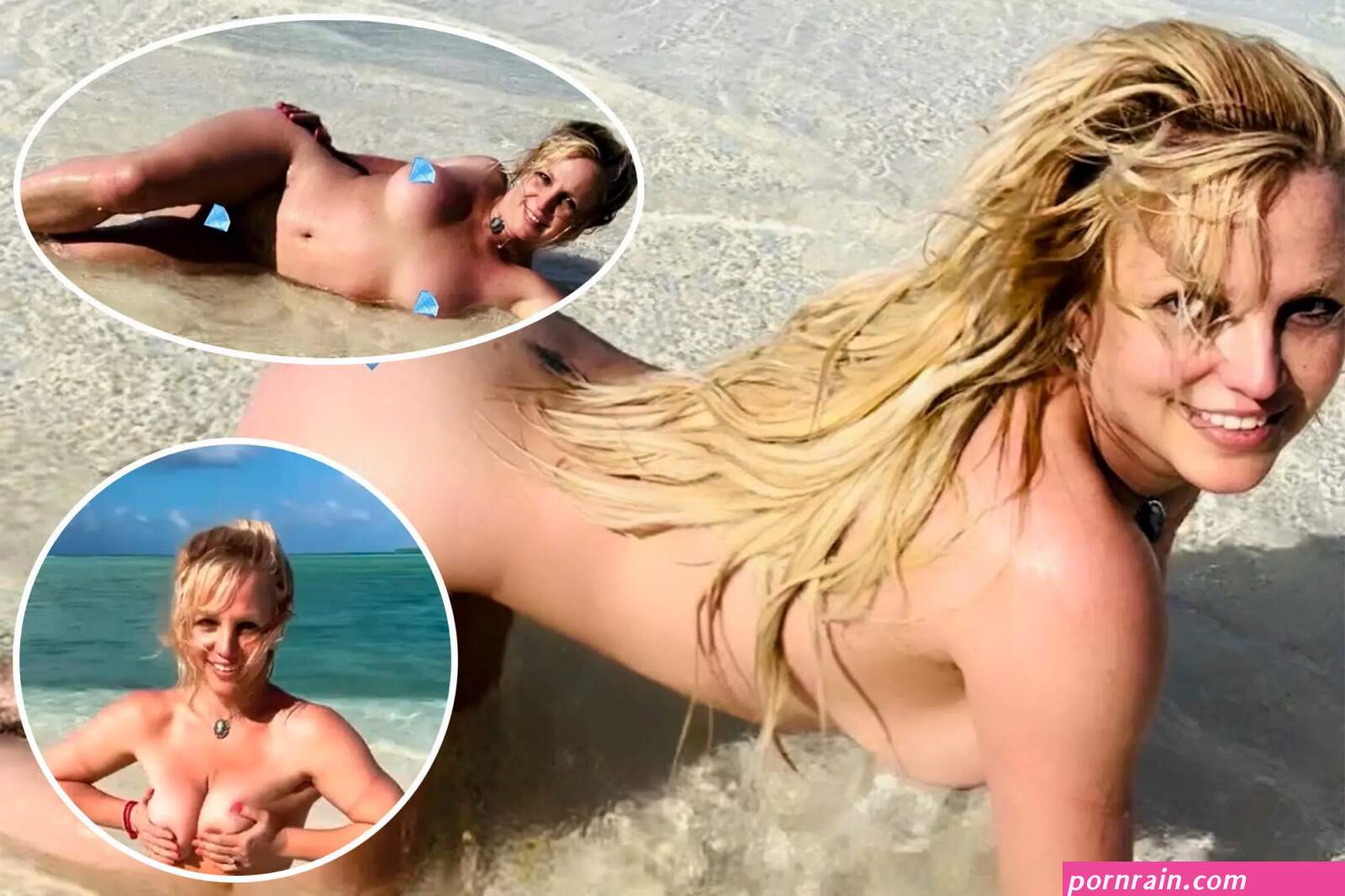Britney Spears poses nude on the beach during getaway with Sam Asghari