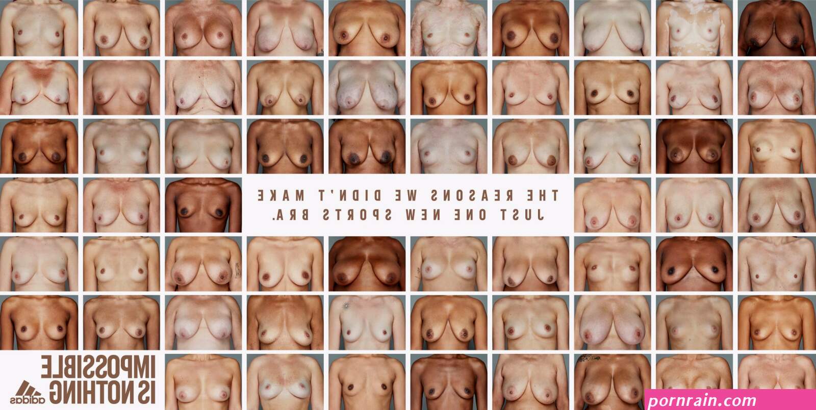 Adidas created a gallery of naked breasts to launch its sports bra range