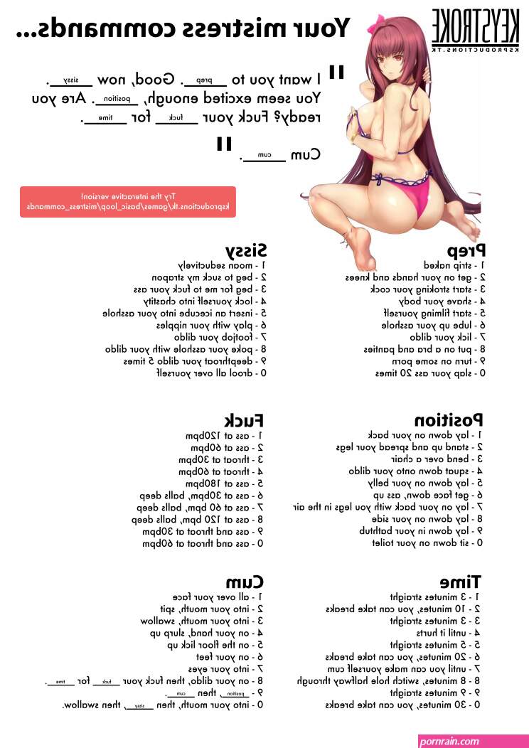 Your mistress commands...