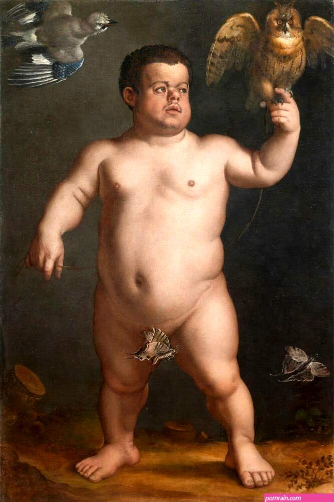 Naked dwarf revealed again in painting