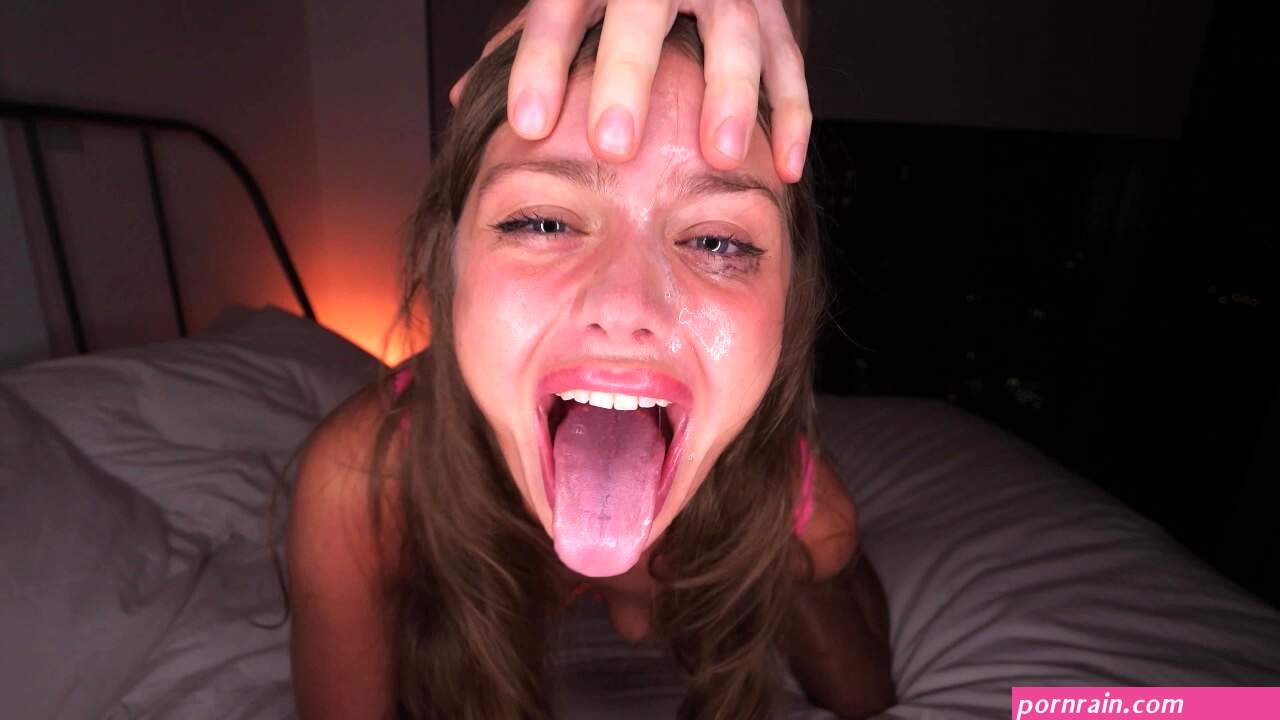 HE DELETED MY THROAT! extreme sloppy deepthroat fuck with cum on face