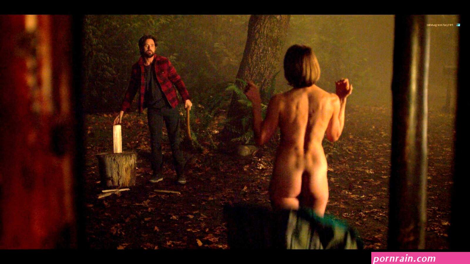 Katee Sackhoff nude butt Blu Hunt sex threesome