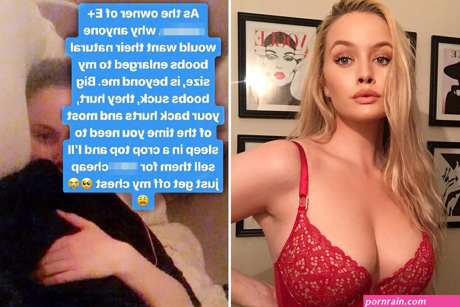 Playboy model 24 reveals the agonising daily pain her huge E-cup boobs cause her