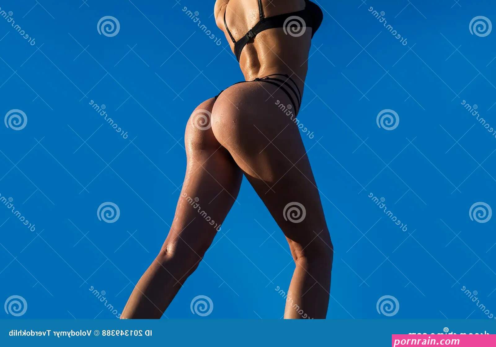 Fitness Form. Beautiful Female Butt. Perfect Young Girl in Panties Stock Photo