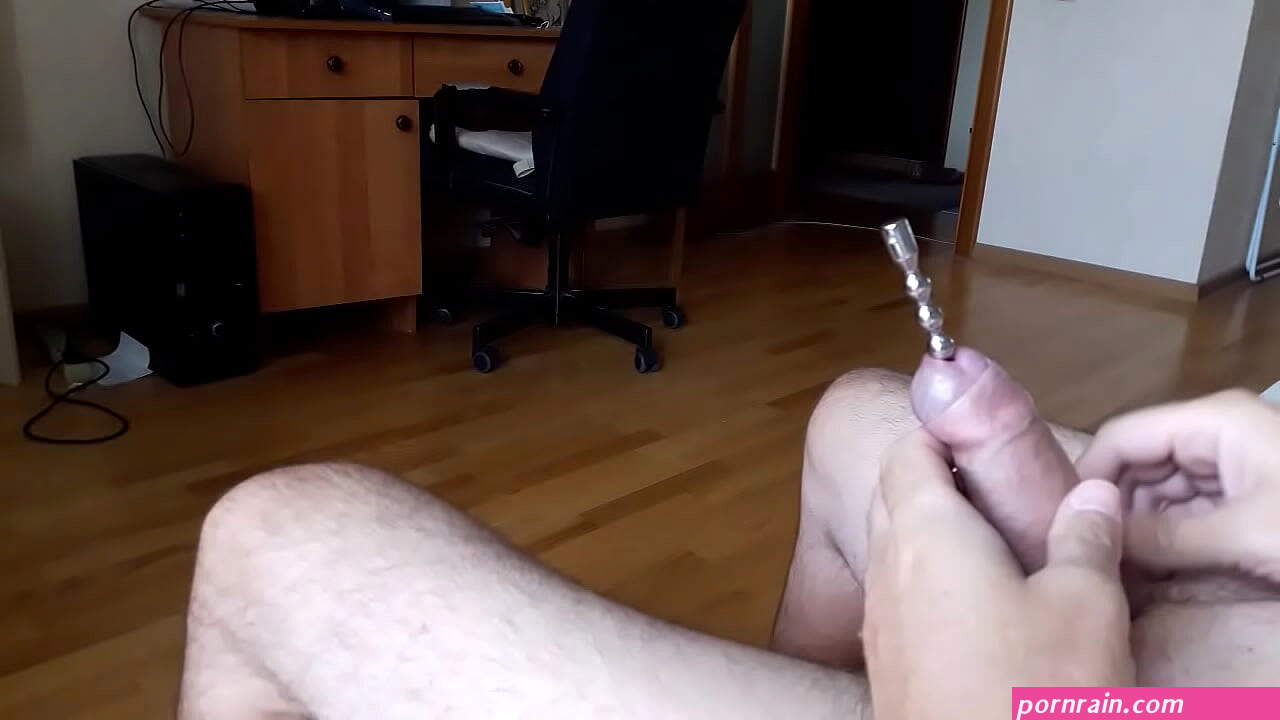 Cock sounding accidental cumshot