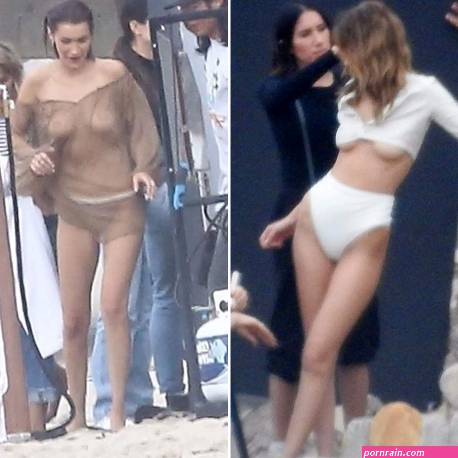 Bella Hadid Goes Sheer for Nearly Nude Malibu Photo Shoot