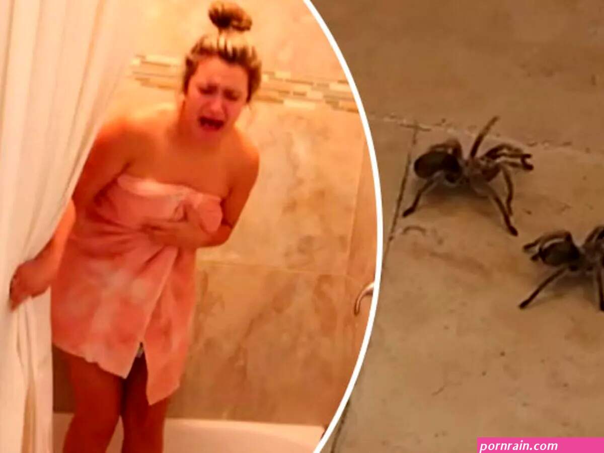Naked babe freaks out after pranksters put SPIDERS in bathroom while she showers