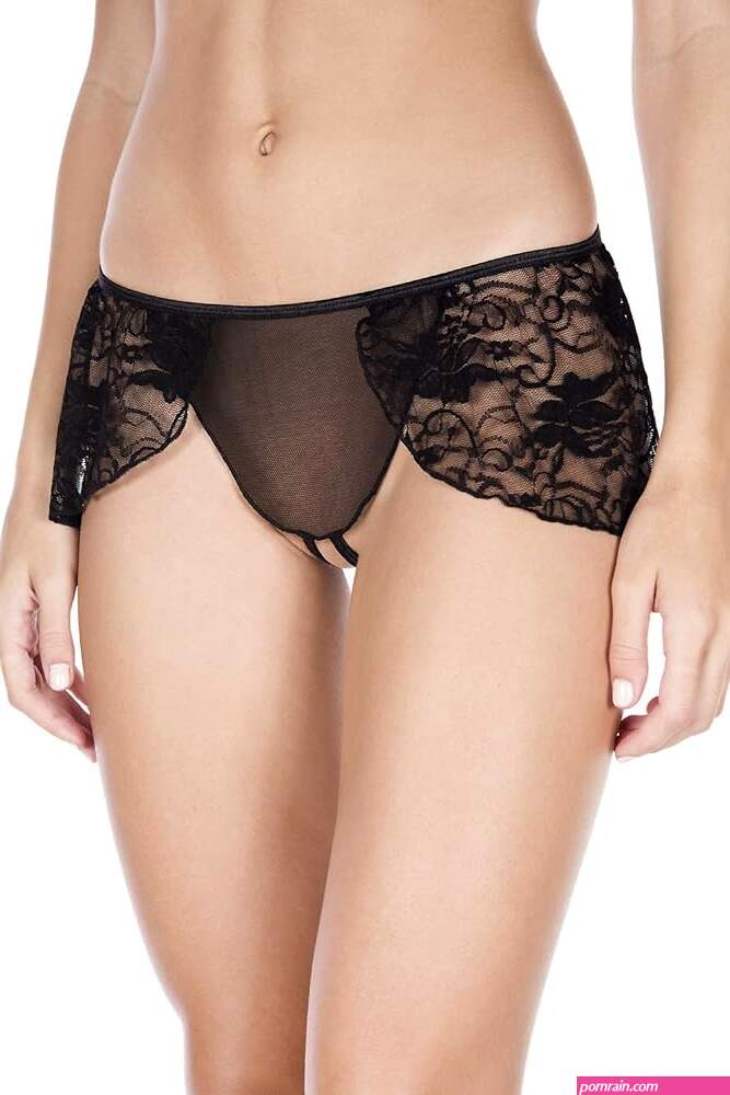 : Music Legs Mesh and Lace Open Crotch Boxer Panty Black SmallMedium: Clothing Shoes Jewelry