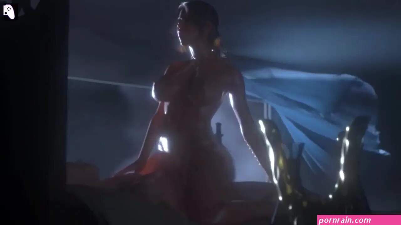 4K Hard dick craving Lara Croft rides big dick to make him cum inside her anus