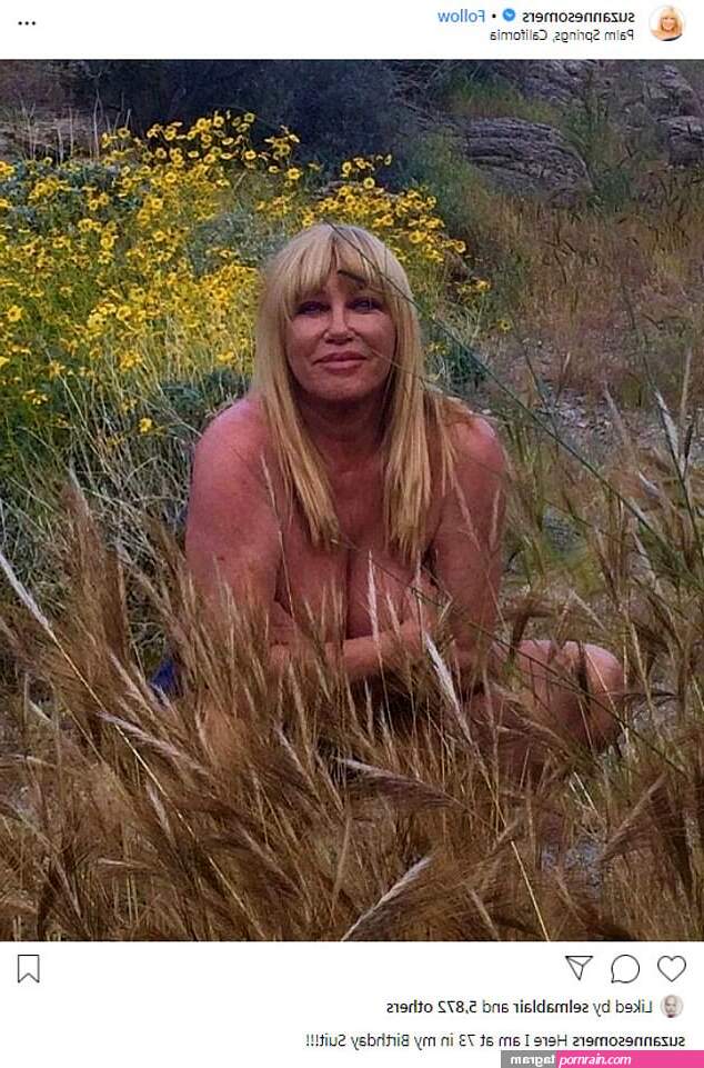 Threes Company actress Suzanne Somers 73 poses NUDE in a field of yellow flowers on birthday