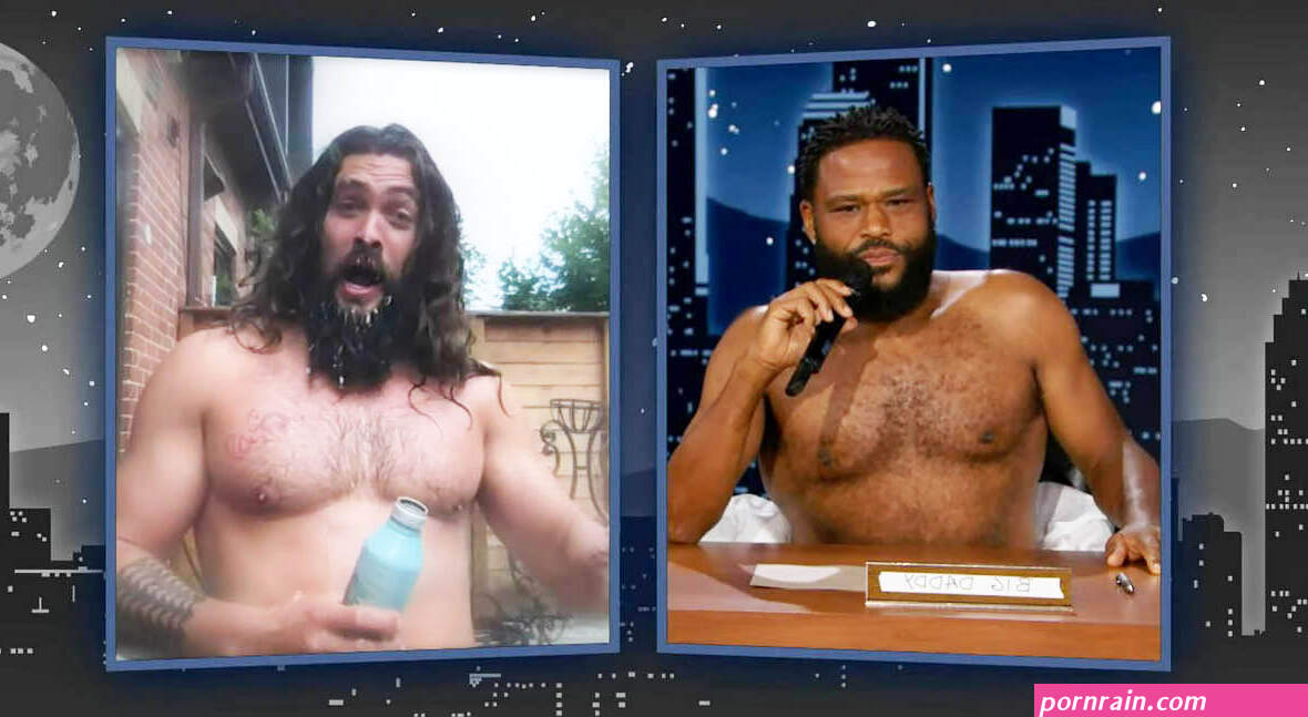 Sexy Jason Momoa striptease during Kimmel Interview