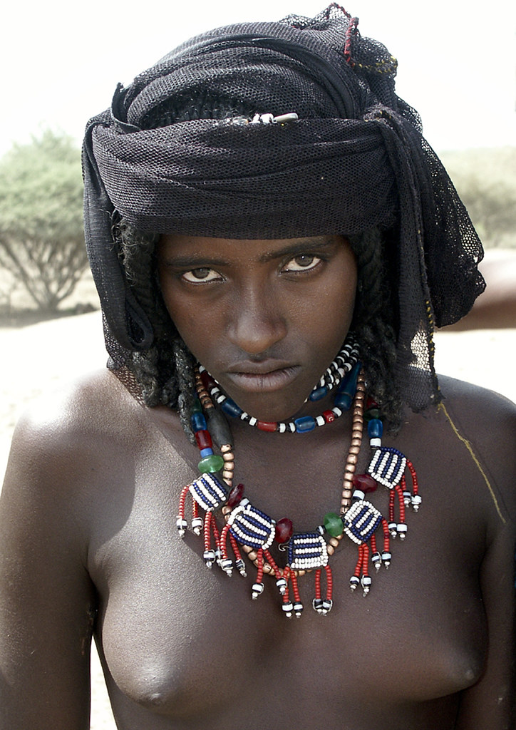 Veiled topless Afar girl Danakil Ethiopia