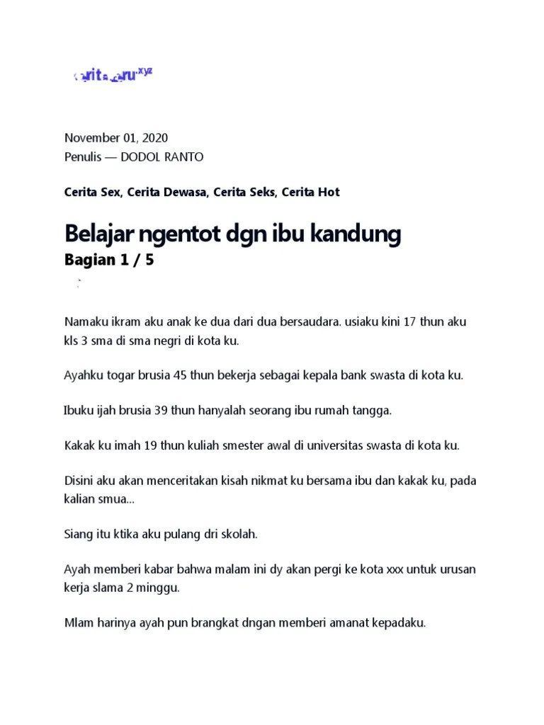 Belajar Ngentot DGN Ibu Kandung