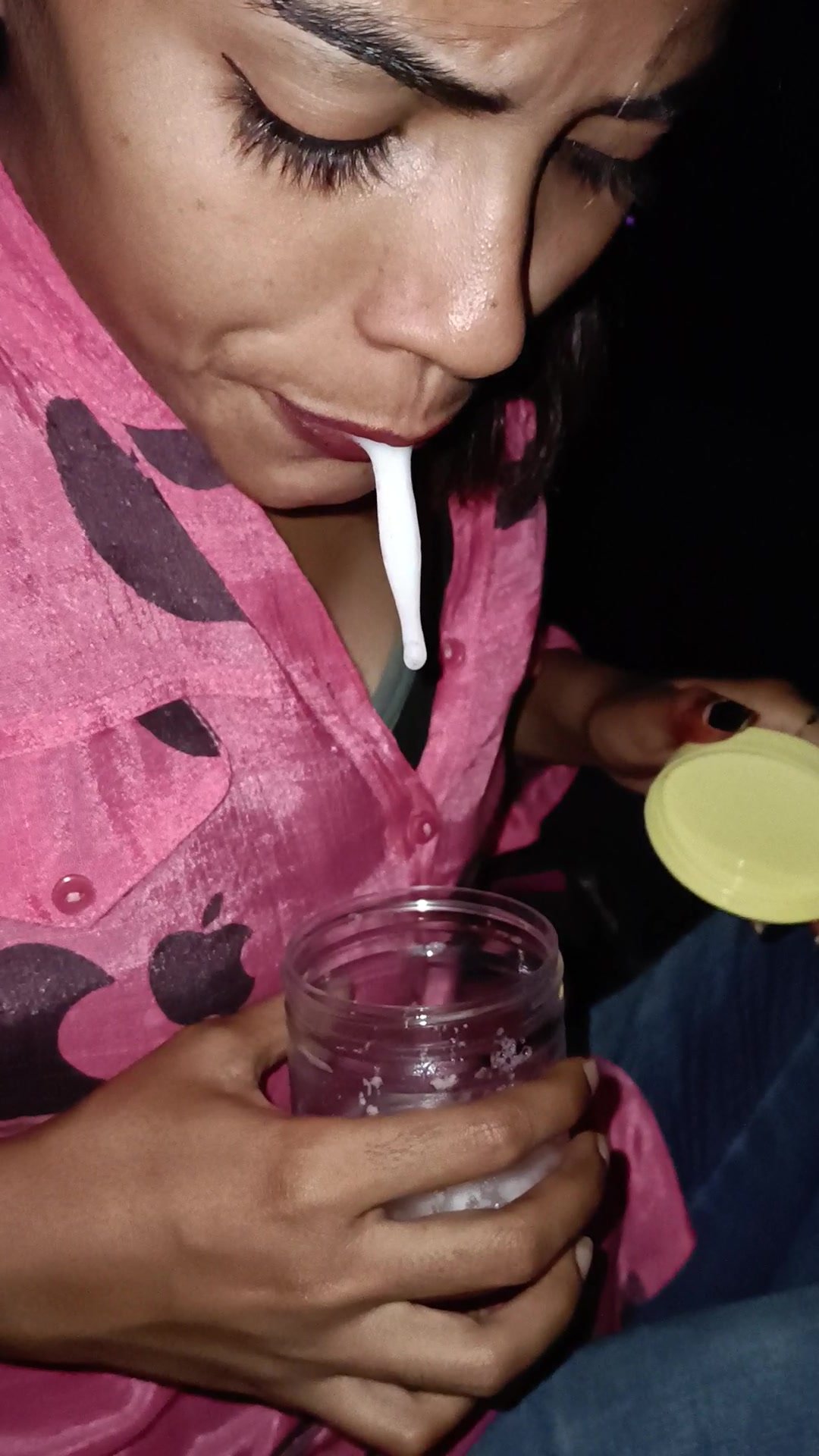 Indian girl huge spit bomb