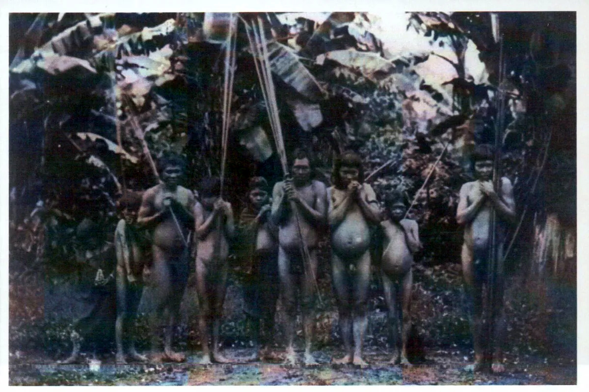 Nude Indian Hunters in South America Amazon -- Native American History Postcard