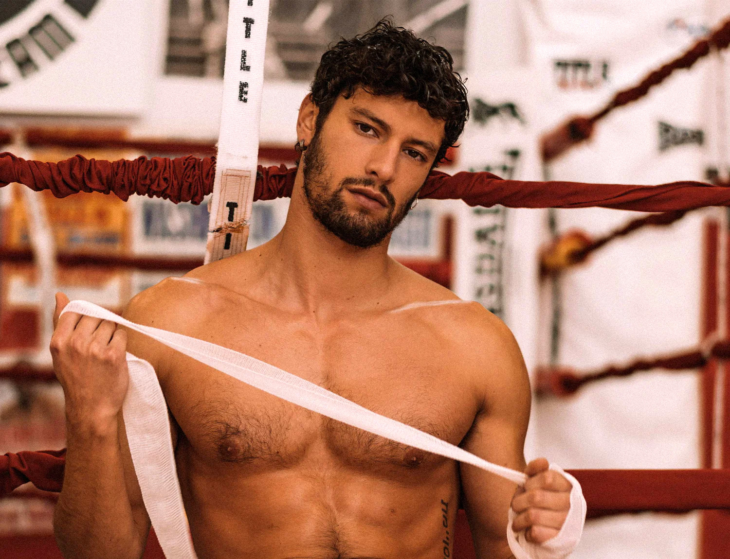 Jhonatan Mujica and Davide Farinelli share his experience shooting together Fight Club for Yummy Issue Six naked in a boxing club and share their yummy side