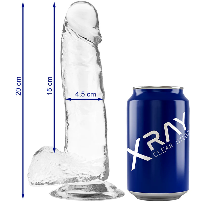 Xray Harness Clear Cock With Balls 20cm X 4.5cm