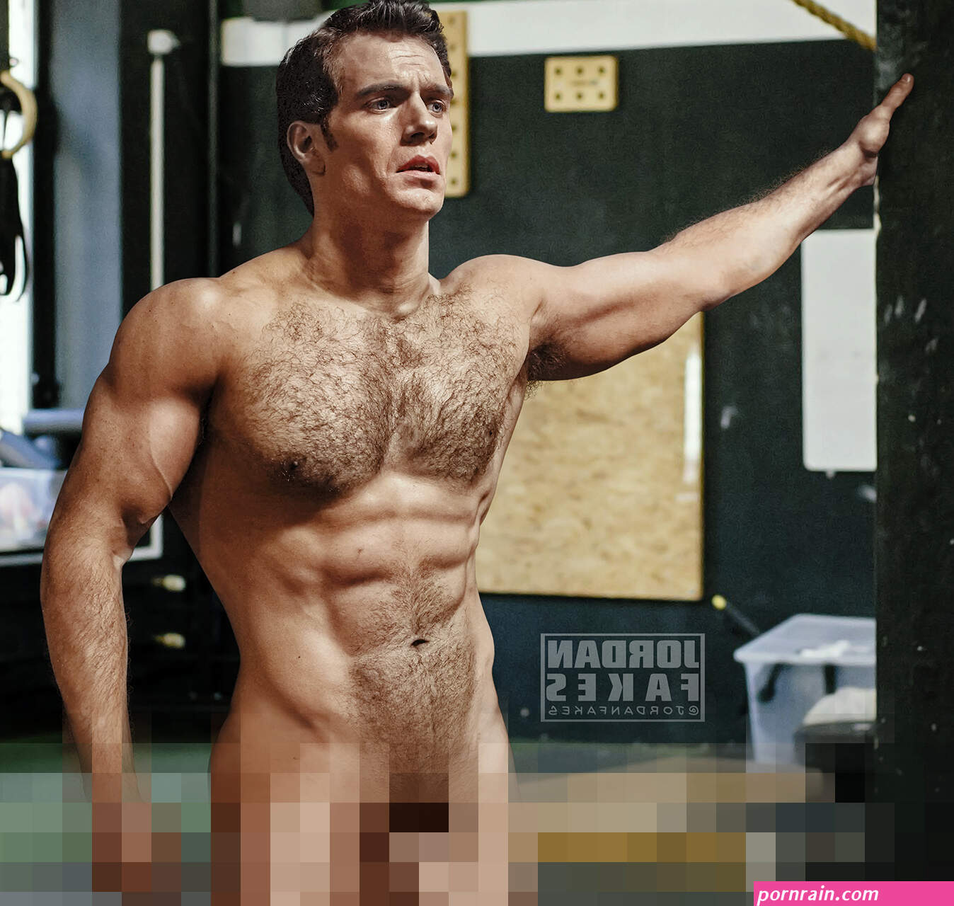 Henry Cavill naked in the gym by JordanFakes from Patreon