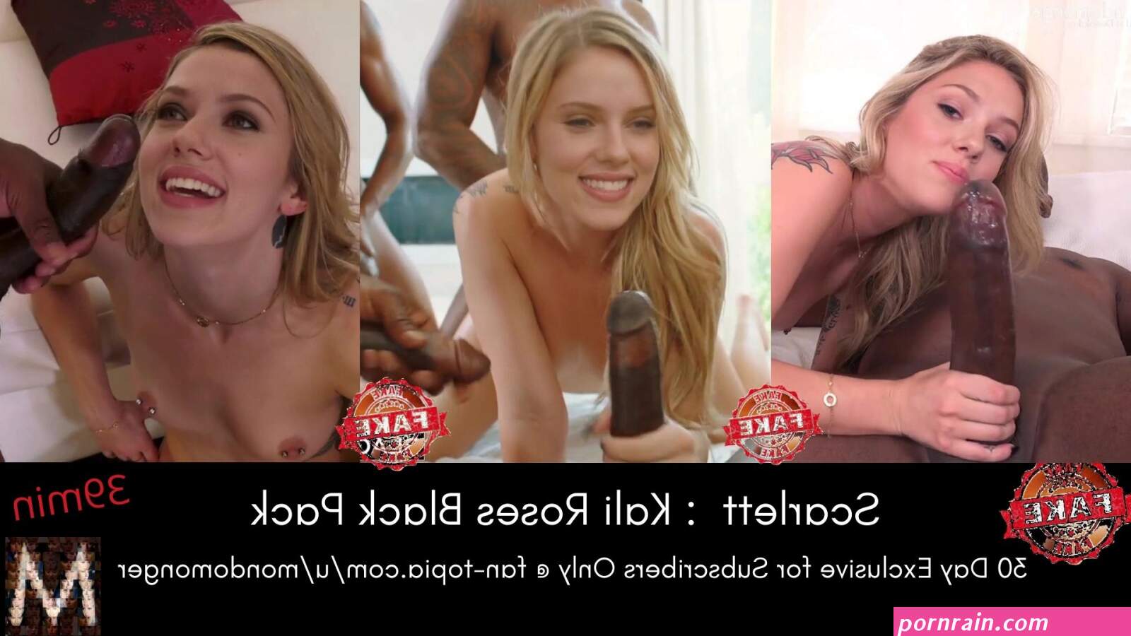 Not Scarlett Johansson: 39min Kali Roses Black Pack Preview DeepFake Porn Video