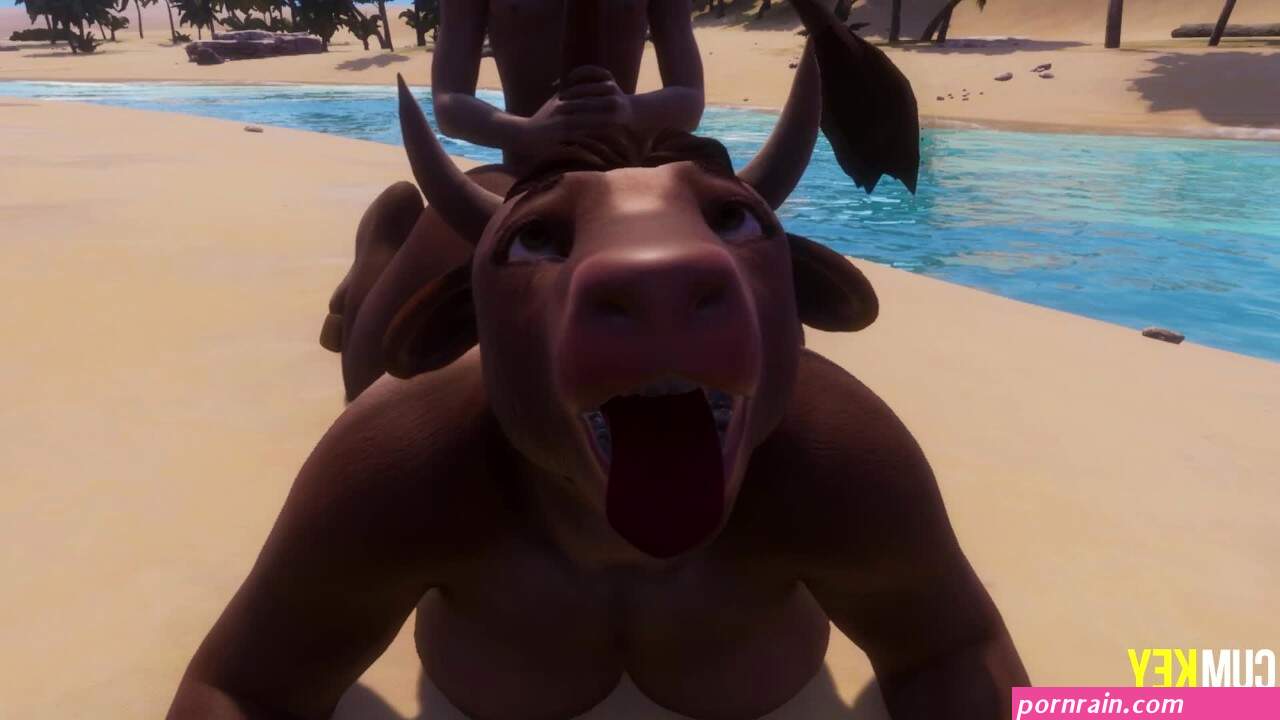 Furry Cow Girl Fucks with a Man