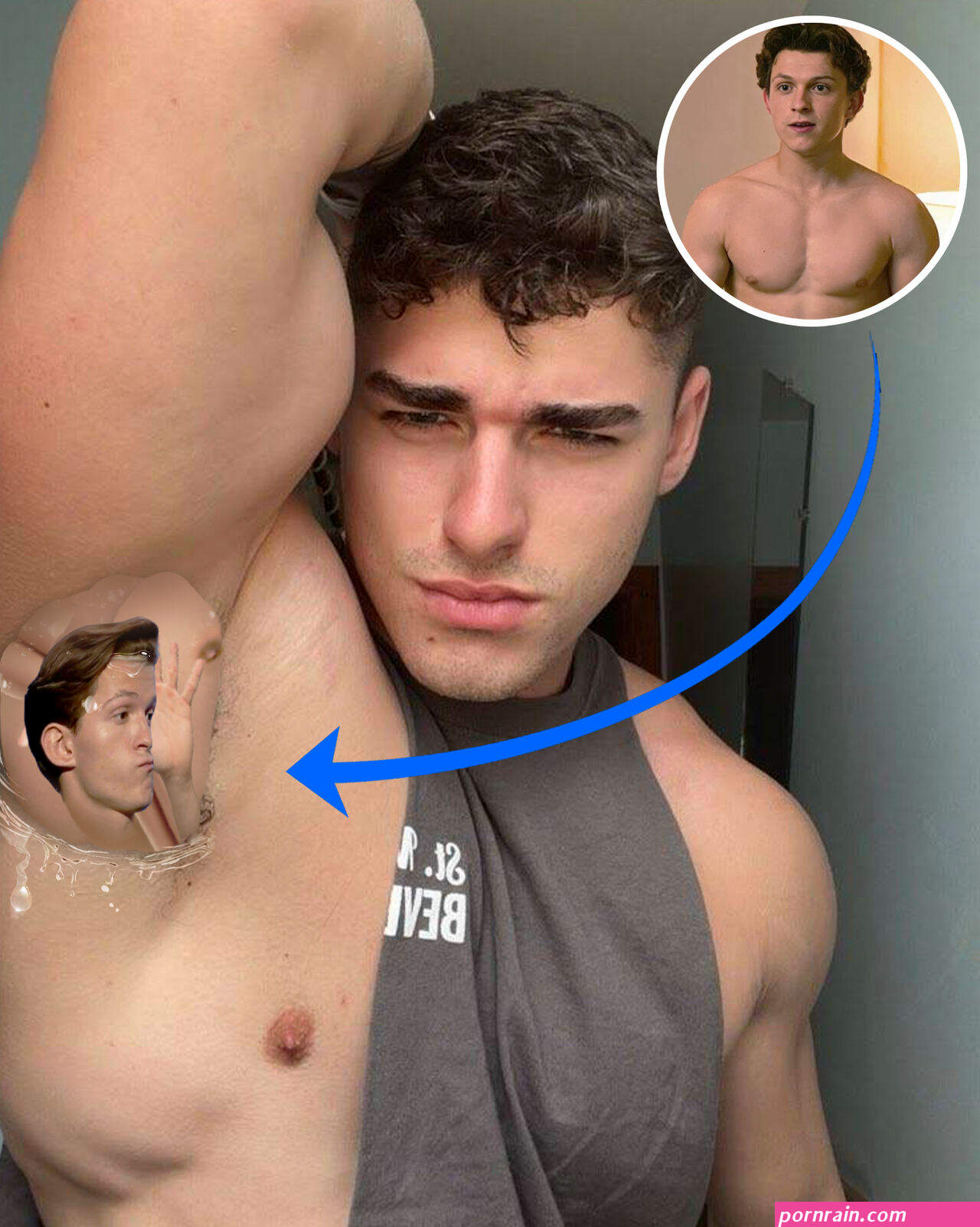 Tom Holland Flattened In Armpit by virusitsdone on DeviantArt