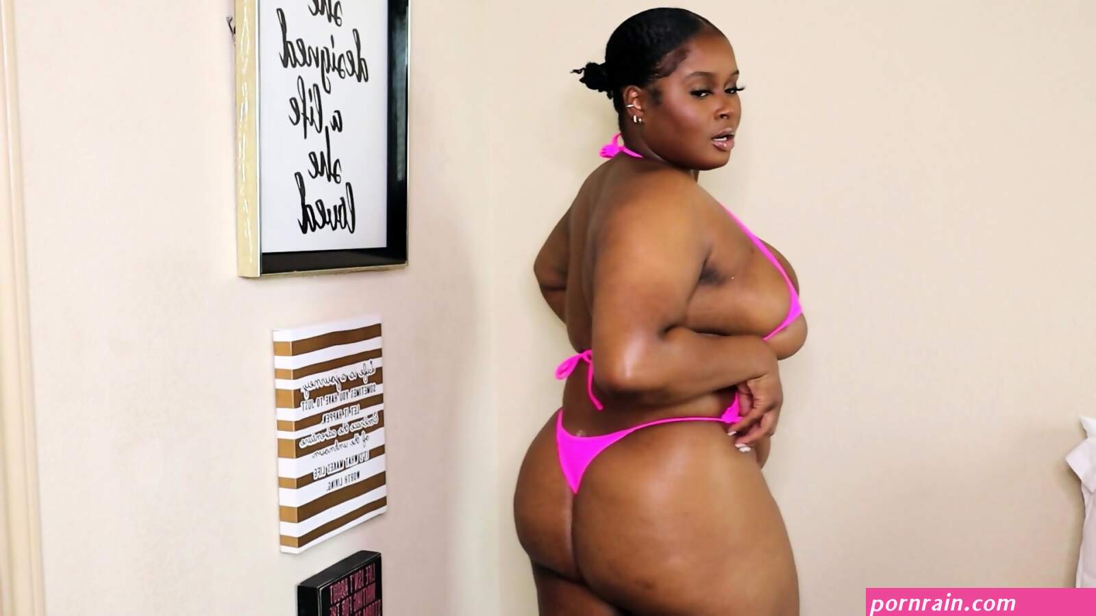 Big Titty Ebony Busting Out Of Micro Bikinis