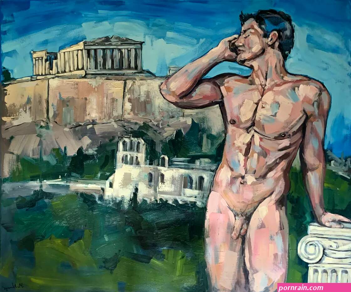 Naked man in Athens Oil painting by Emmanouil Nanouris